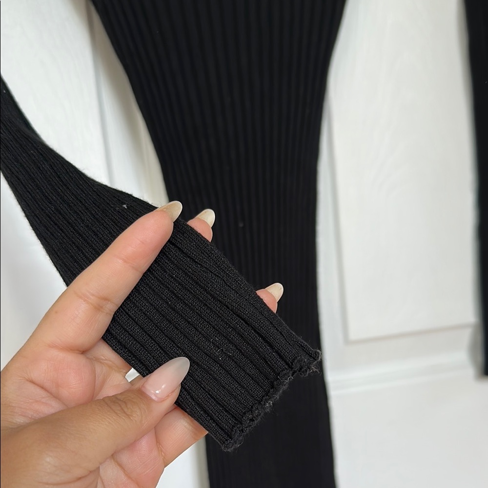 PLT Black Ribbed Midi Dress - Picture 5 of 5